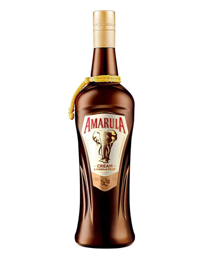 Amarula cream bottle on a white background