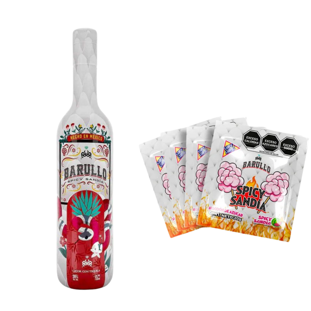 Buy Barullo Spicy Sandia Tequila & Dulce Barullo Algodón de Azúcar Sandía Spicy 4-Pack Bundle - Bottle Shipping 