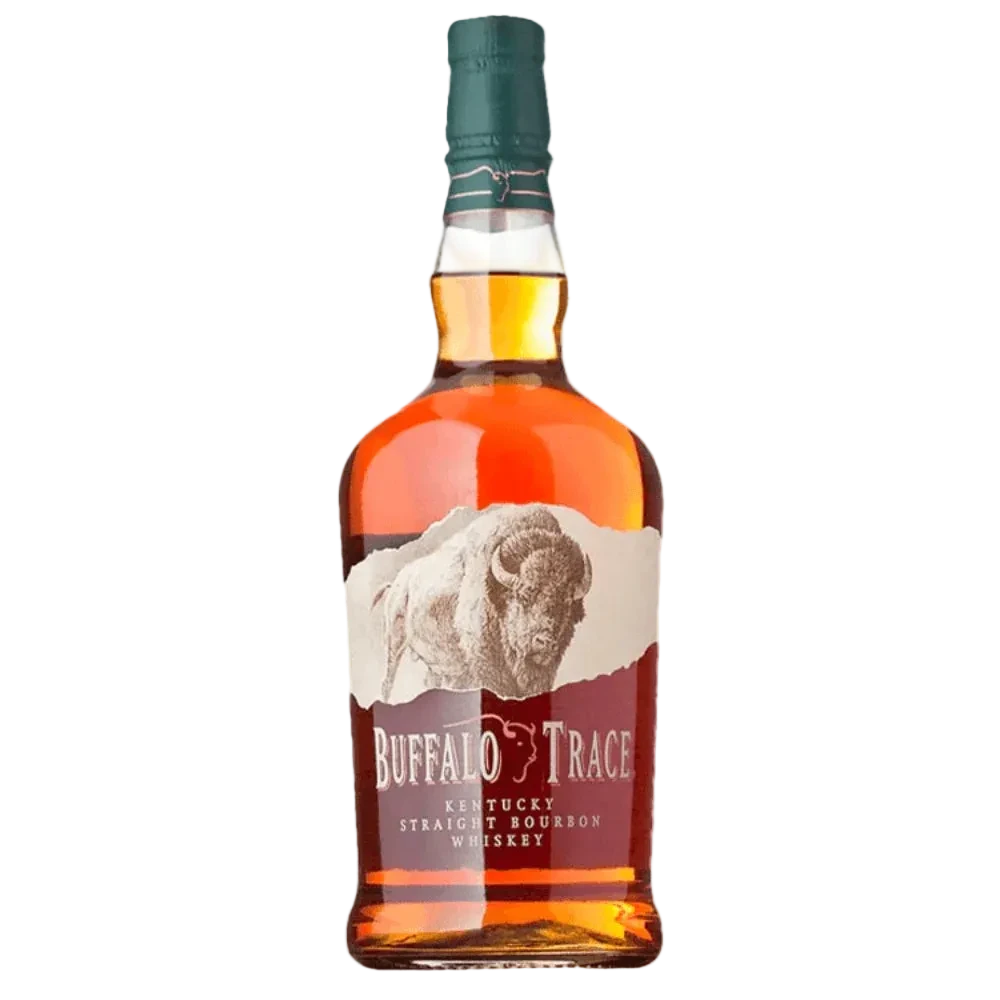 Buffalo Trace Kentucky Straight Bourbon Whiskey 750 ml bottle with amber bourbon and Buffalo Trace label