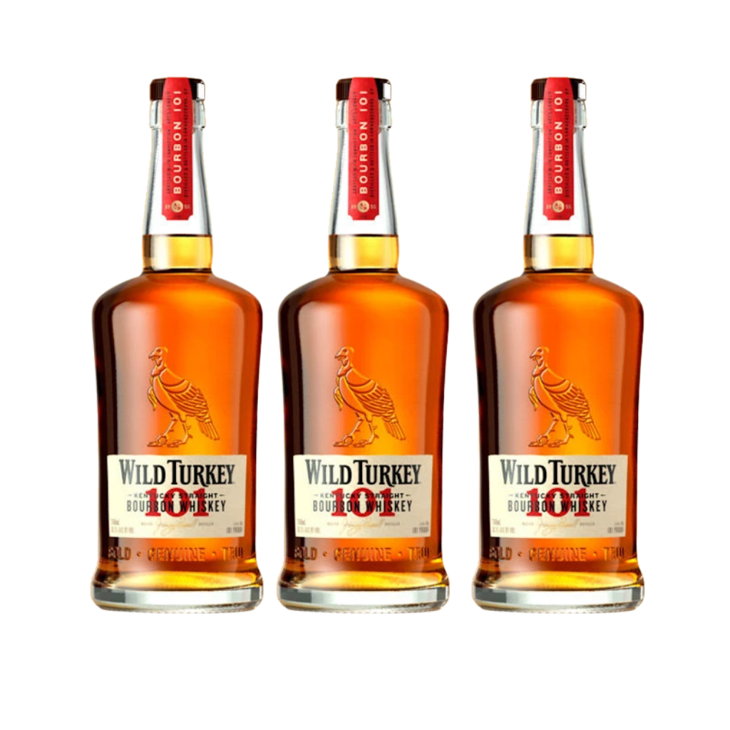 Wild Turkey 101 Kentucky Straight Bourbon 750 mL x3 Bundle