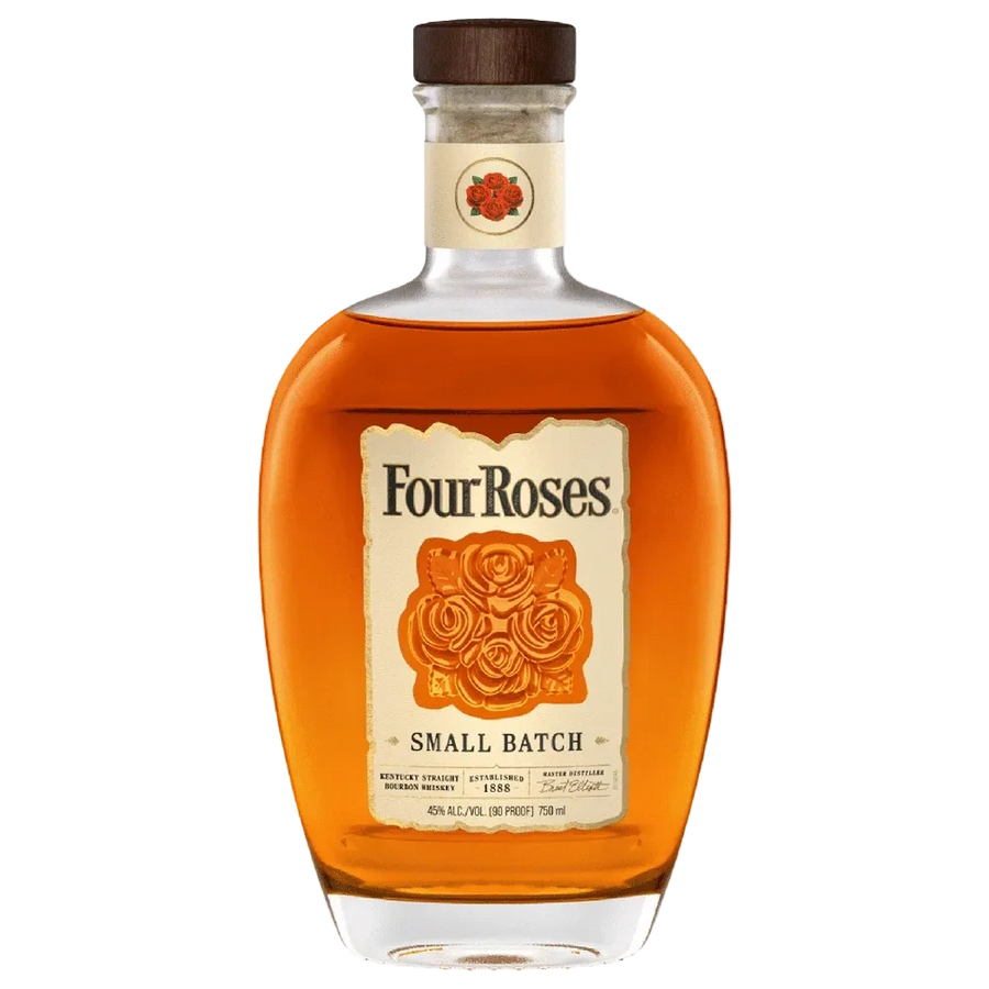 Four Roses Small Batch Bourbon 750ml Kentucky straight bourbon whiskey bottle with amber color and classic label