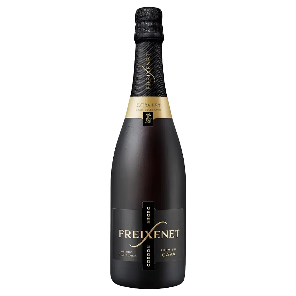 Freixenet Cordon Negro Extra Dry 750ml Spanish Cava sparkling wine black bottle