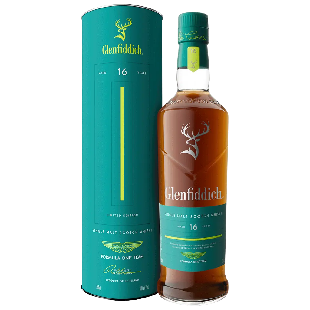 Buy Glenfiddich Aston Martin F1 16 Year Old Single Malt Scotch Whisky | Bottle Shipping 