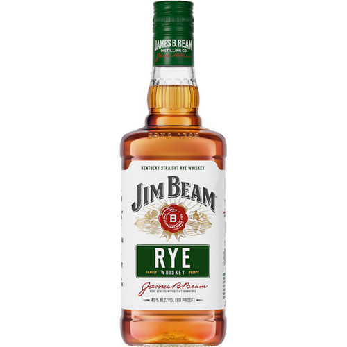 Jim Beam Rye Whiskey 80 Proof 750 ML