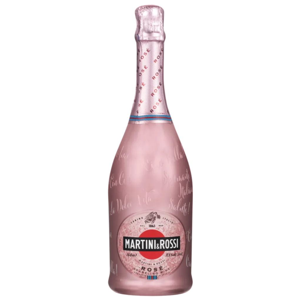 Martini & Rossi Rosé 750ml Italian sparkling rosé wine bottle with pink label