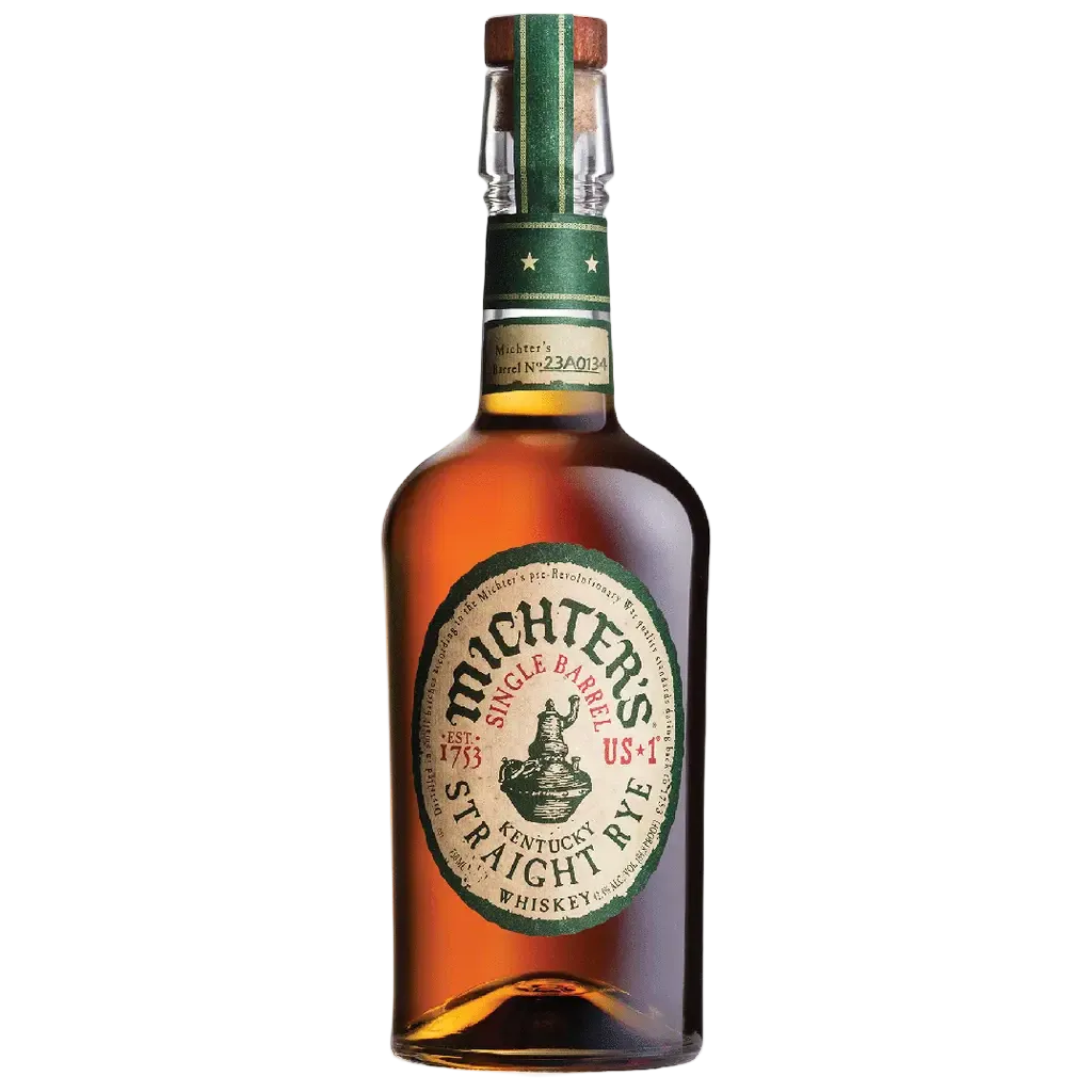 Michter’s US★1 Kentucky Straight Rye Whiskey 750ml bottle on white background