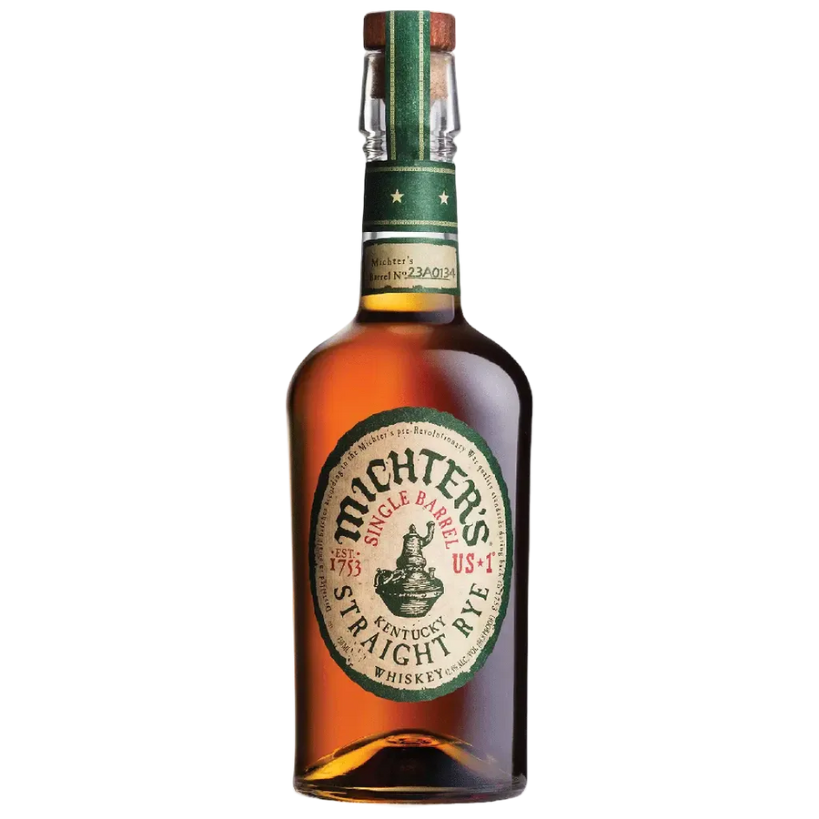 Michter’s US★1 Kentucky Straight Rye Whiskey 750ml bottle on white background