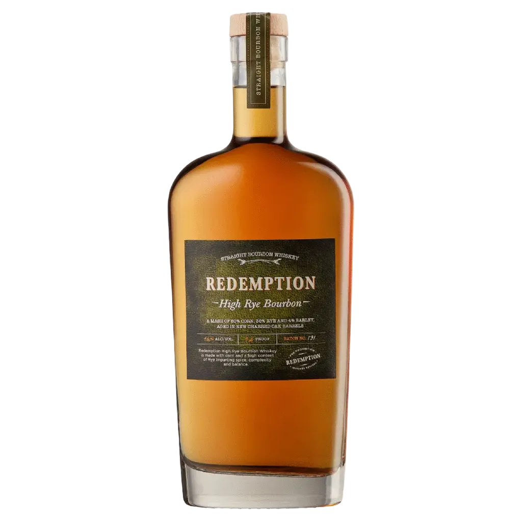 Redemption High Rye Bourbon 750ML bottle – American straight bourbon whiskey high rye mash bill