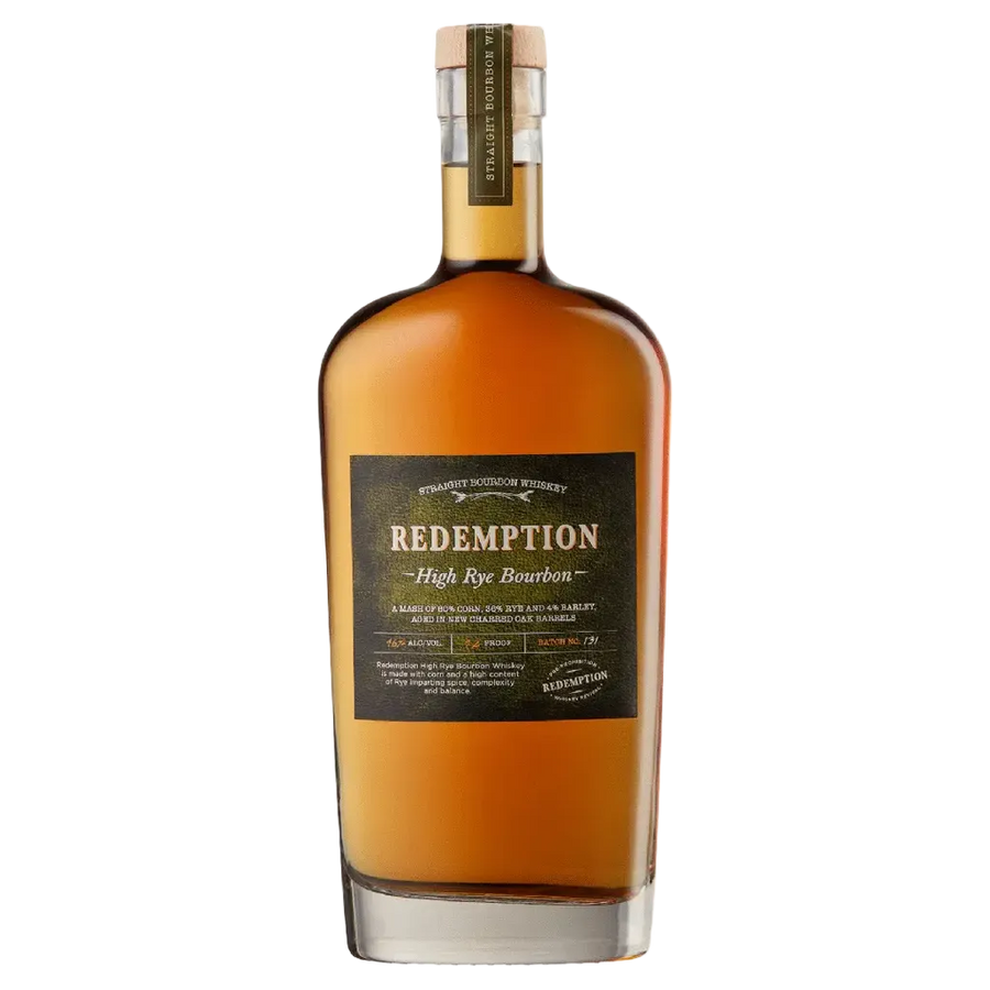 Redemption High Rye Bourbon 750ML bottle – American straight bourbon whiskey high rye mash bill