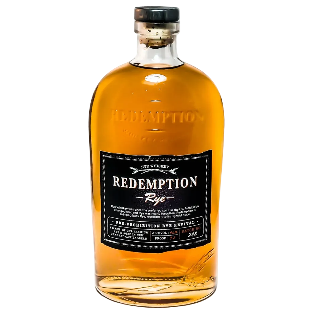 Redemption Pre-Prohibition Rye Whiskey 750ML premium American rye whiskey bottle
