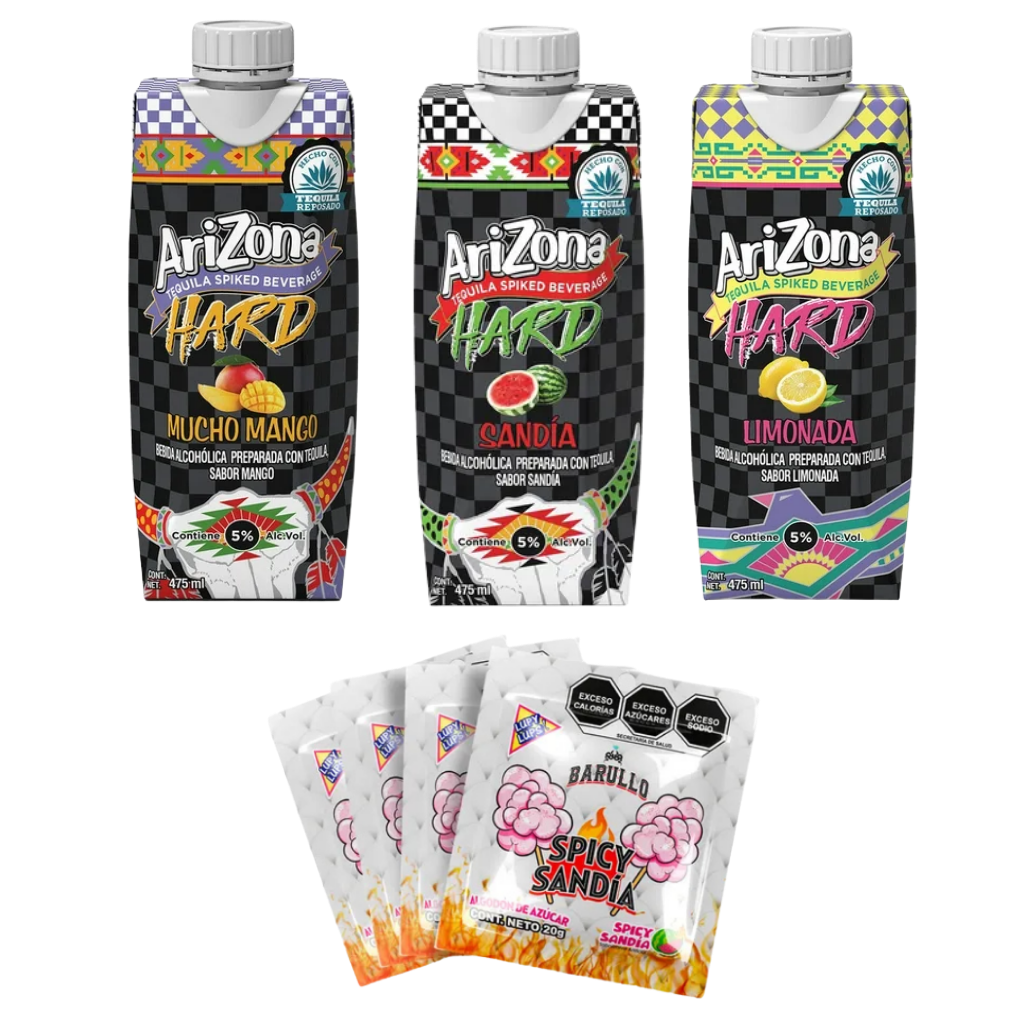 buy Arizona Hard 3-Pack with Barullo Spicy Sandía Watermelon Candy Bundle onine bottle shipping 