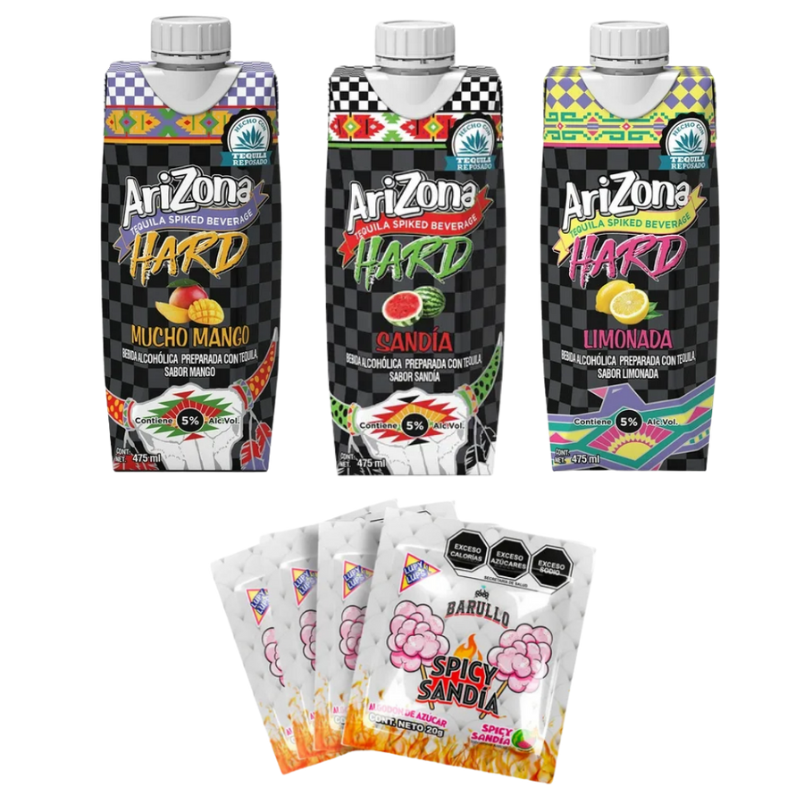 buy Arizona Hard 3-Pack with Barullo Spicy Sandía Watermelon Candy Bundle onine bottle shipping 