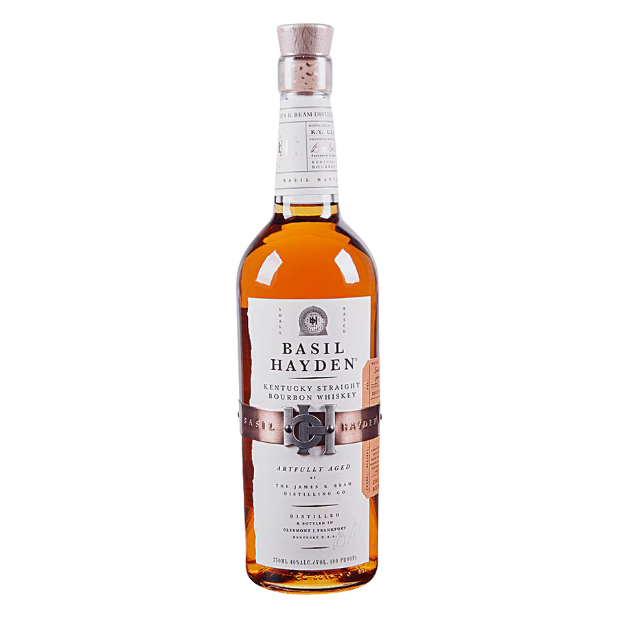 Basil Hayden’s Kentucky Straight Bourbon Whiskey 750ML premium Kentucky bourbon bottle with signature belt label