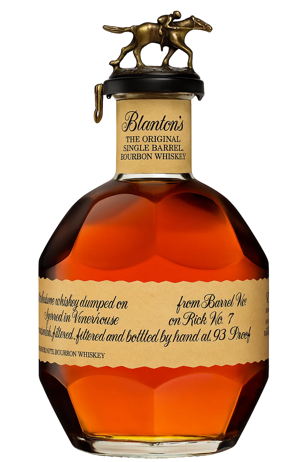 Blanton’s Single Barrel Bourbon Whiskey 750ml collectible horse stopper bottle