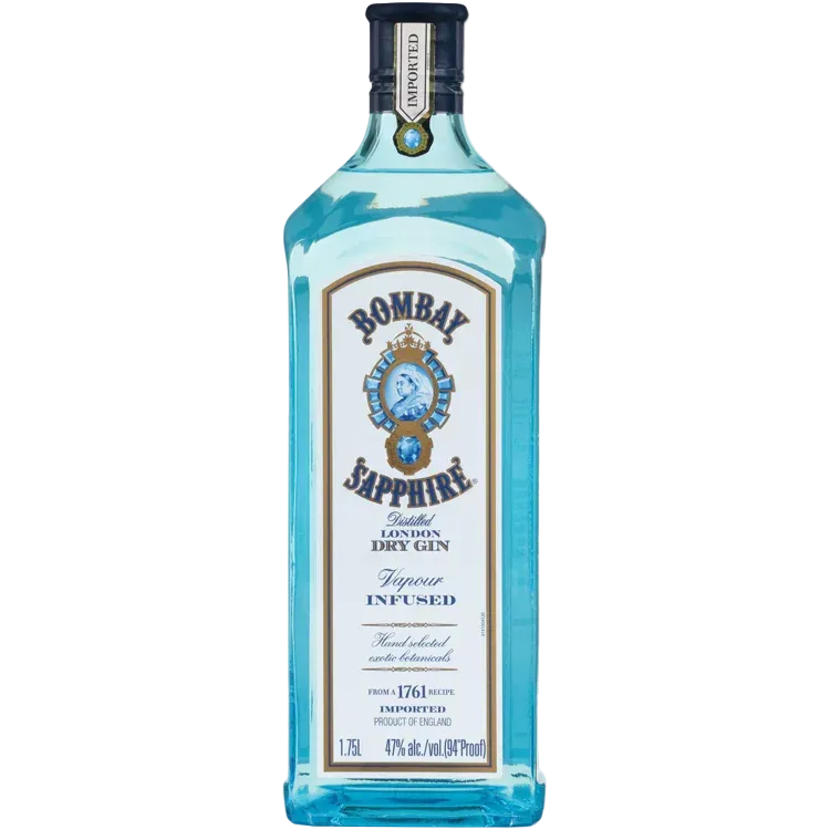 Bombay Sapphire London Dry Gin 1.75L large blue bottle premium English gin