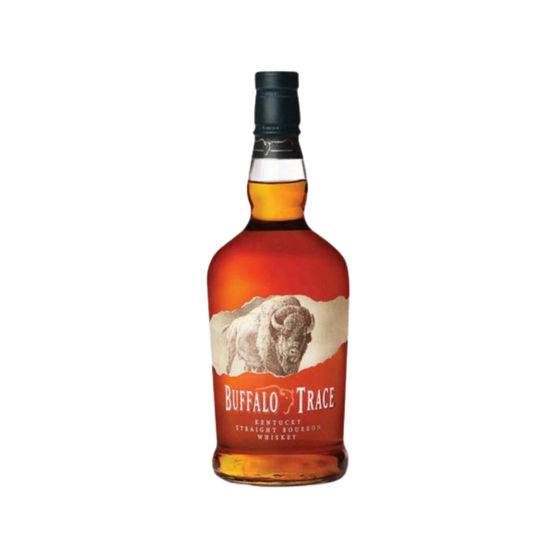 Buffalo Trace Kentucky Straight Bourbon 750ML bottle with amber whiskey and classic cream label