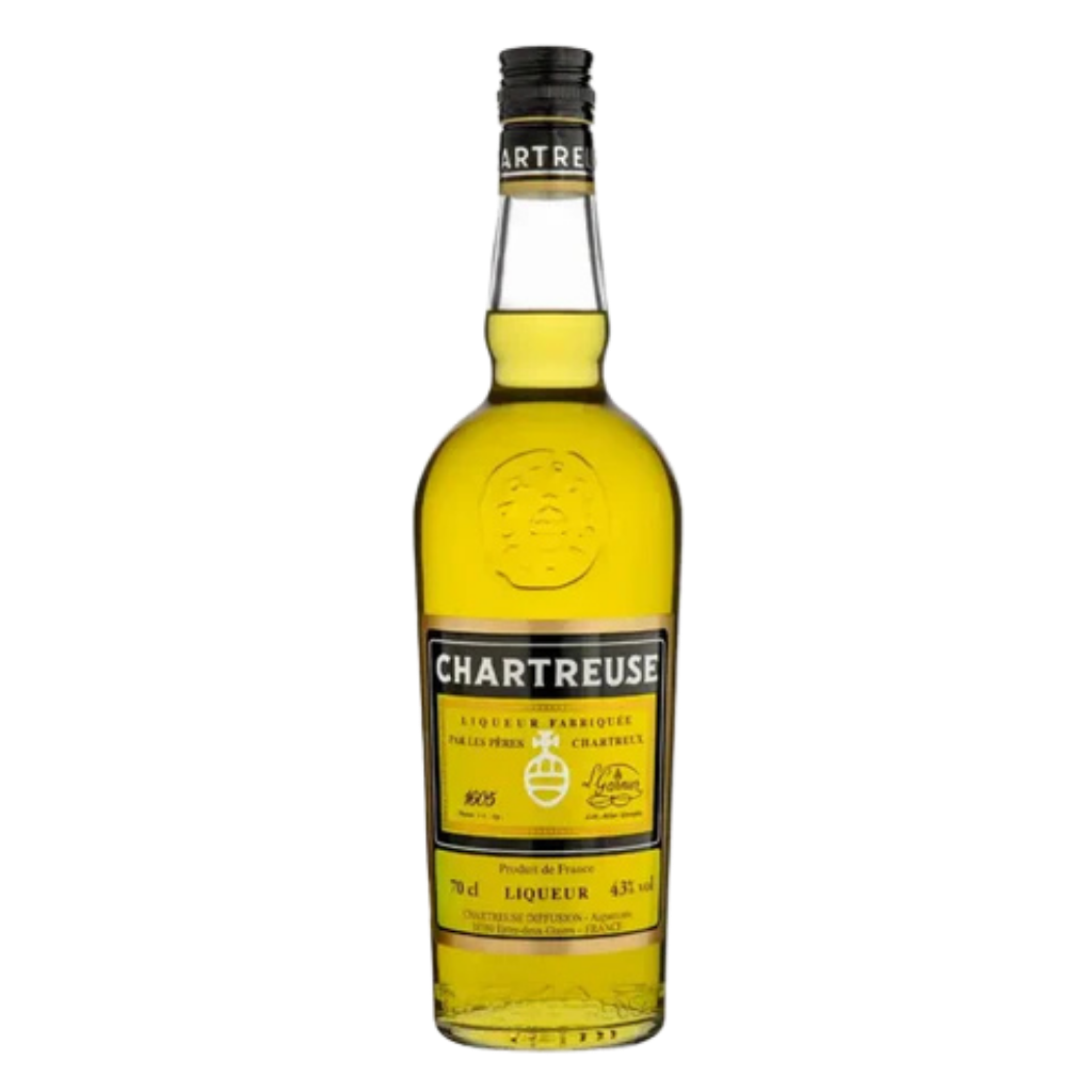 Chartreuse Yellow Liqueur bottle French herbal liqueur golden yellow