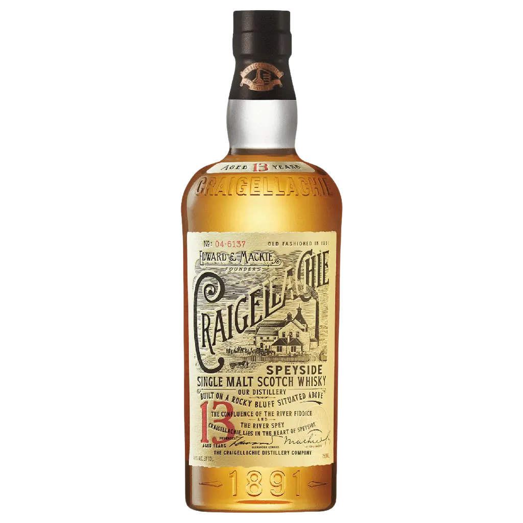 Craigellachie 13 Year Single Malt Scotch Whisky 750ML bottle front label Speyside single malt Scotch whisky