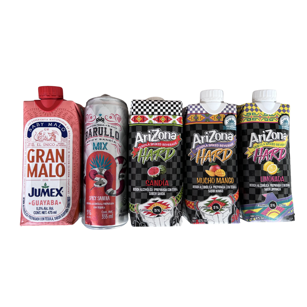 buy Gran Malo Spicy Tamarind Tequila, Barullo Spicy Watermelon Tequila and Arizona Hard Variety Bundle online bottle shipping 