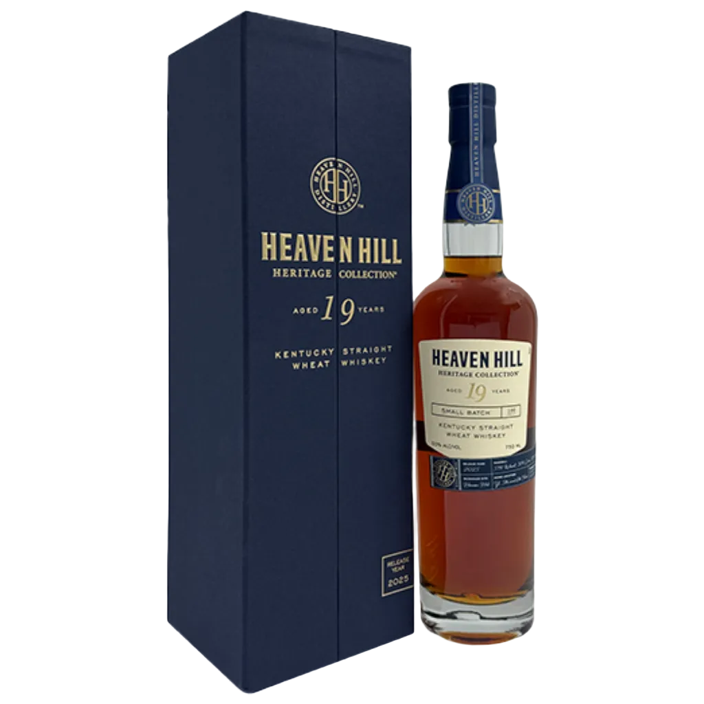Heaven Hill Heritage Collection 19 Year Barrel Proof Wheat Whiskey 750 mL bottle with premium heritage packaging and detailed label.