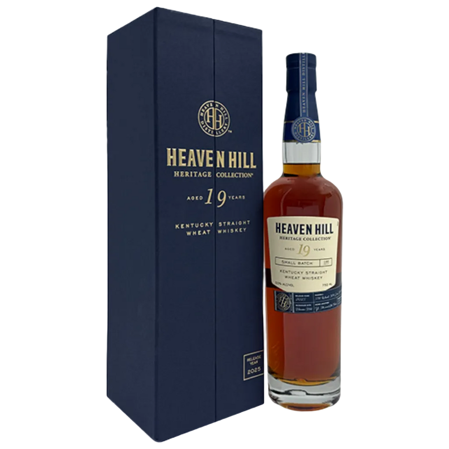 Heaven Hill Heritage Collection 19 Year Barrel Proof Wheat Whiskey 750 mL bottle with premium heritage packaging and detailed label.