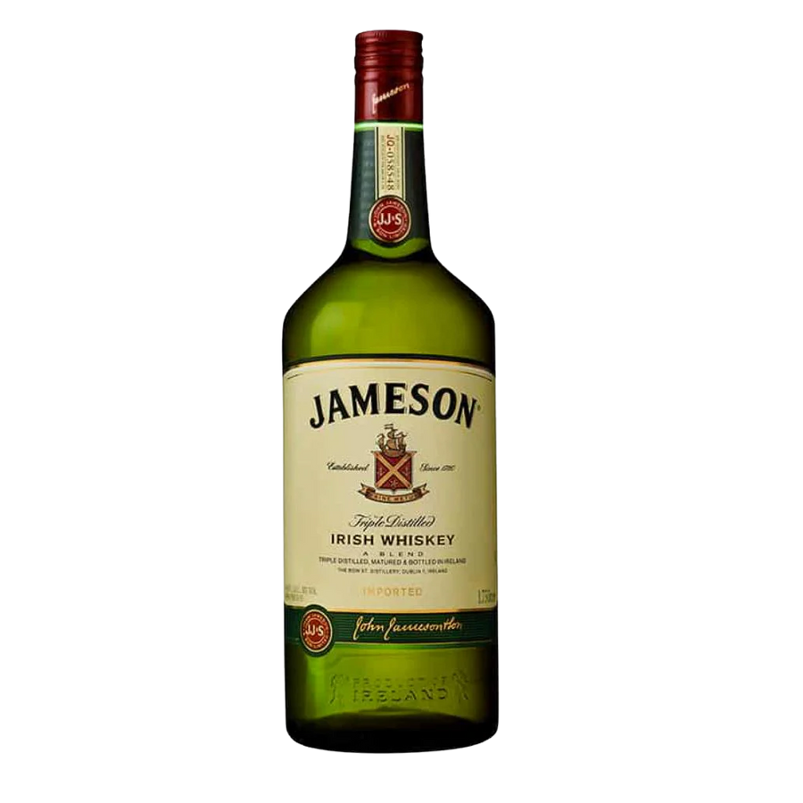 Jameson Irish Whiskey 1.75L large green bottle triple distilled Irish blended whiskey