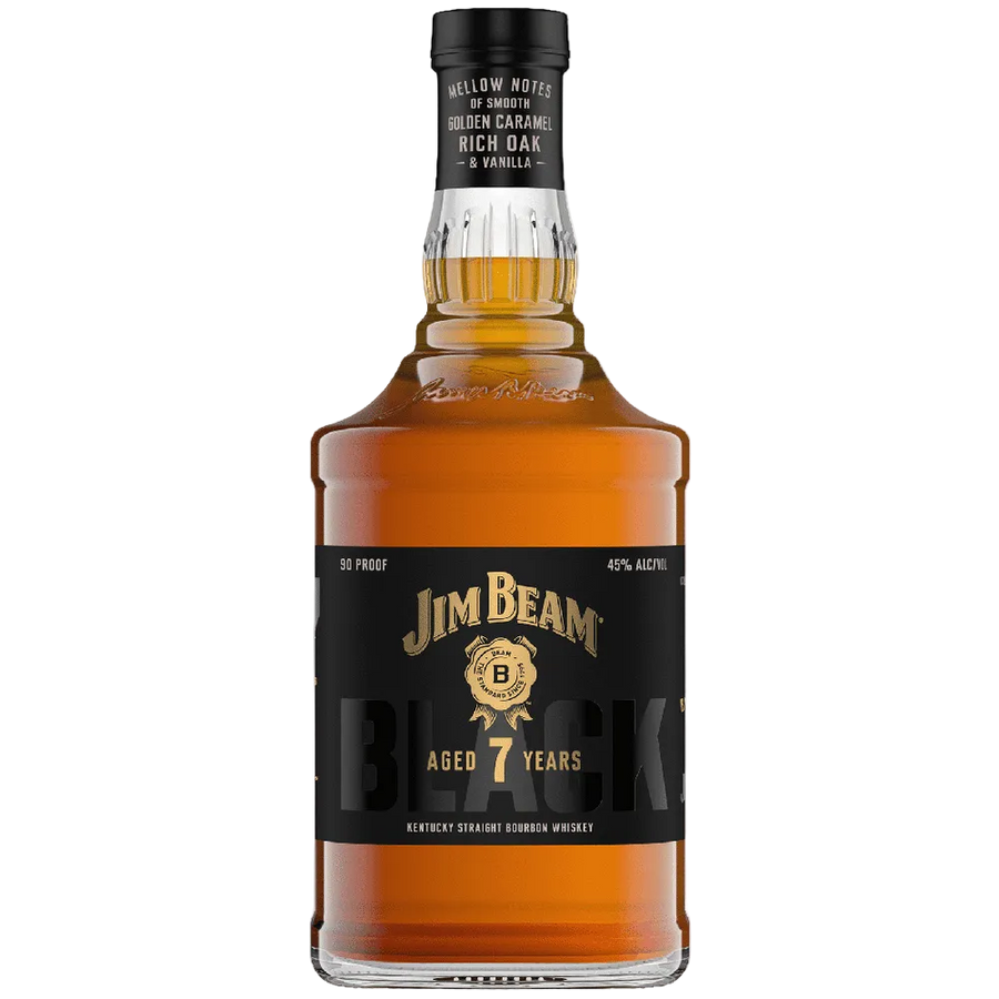Jim Beam Black Bourbon 7 year aged premium Kentucky straight whiskey 750ml bottle front label