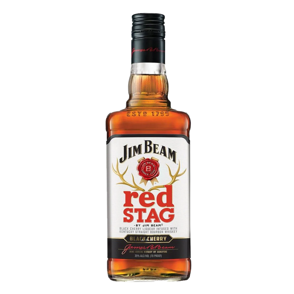 Jim Beam Red Stag 750ml Kentucky straight bourbon whiskey infused with black cherry flavor in glass bottle