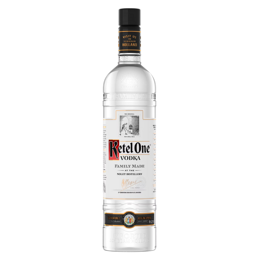 Ketel One Vodka premium Dutch vodka bottle with label, 750ml, smooth wheat vodka for cocktails