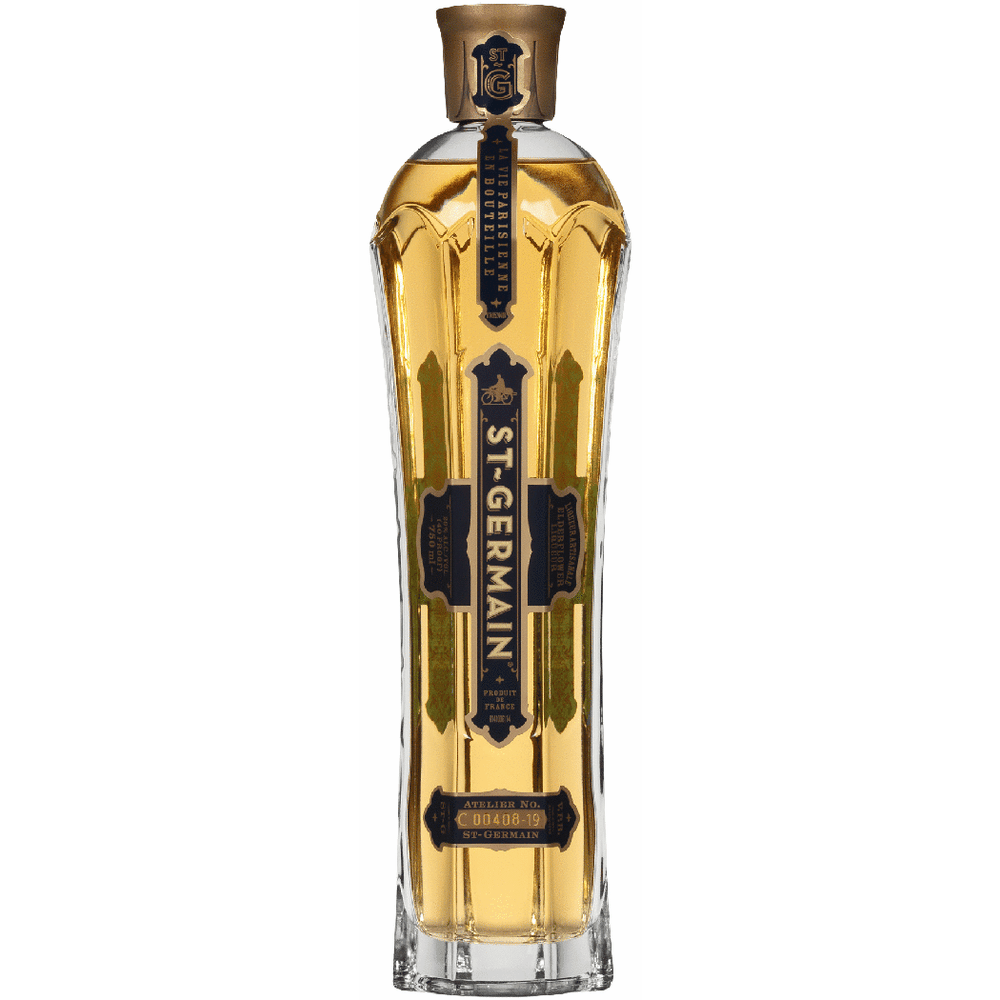 St. Germain Elderflower Liqueur 750ML premium French elderflower liqueur bottle with Art Deco design