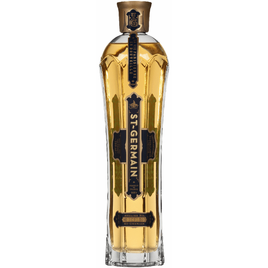 St. Germain Elderflower Liqueur 750ML premium French elderflower liqueur bottle with Art Deco design
